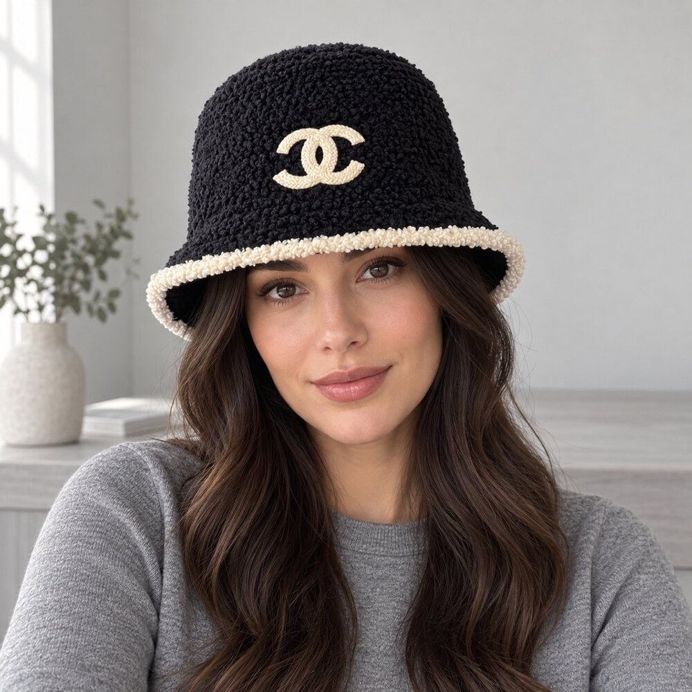 CHANEL Teddy Fleece CC Bucket Hat - Picture 2 of 6